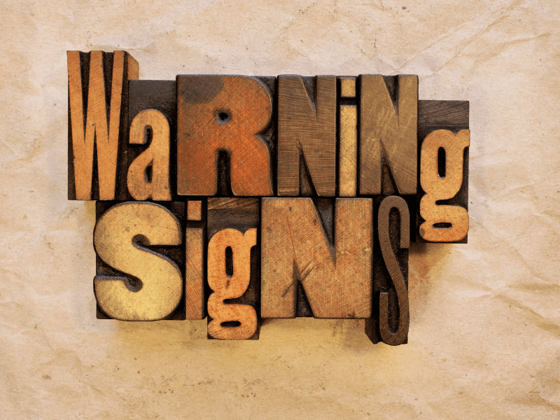 Warning Signs made out of wood